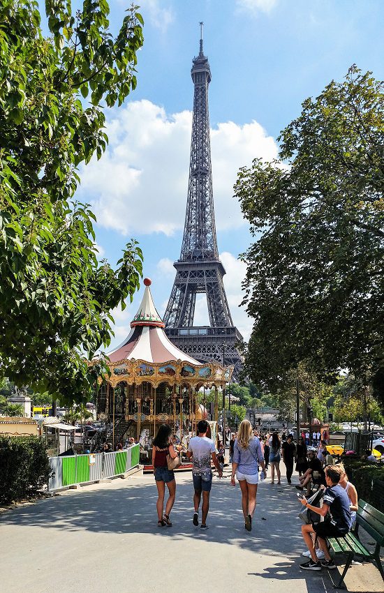 The Eiffel tower and carousel in Paris