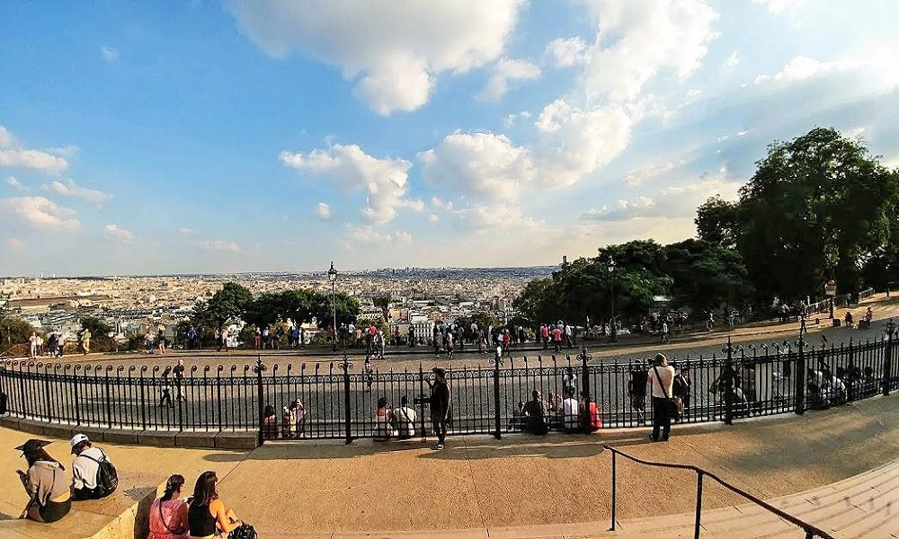 The view over Paris from Sacre Coeur Basilica in Montmartre