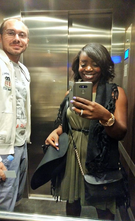 Yann and Shylo heading out for the day in Paris