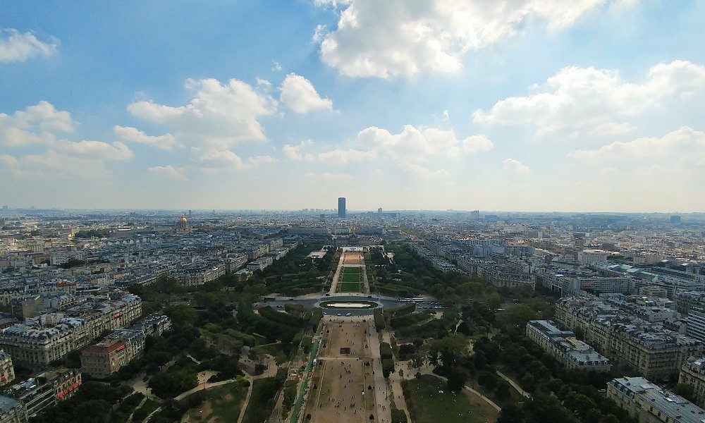 The view from the top of the Eiffel tower in Paris