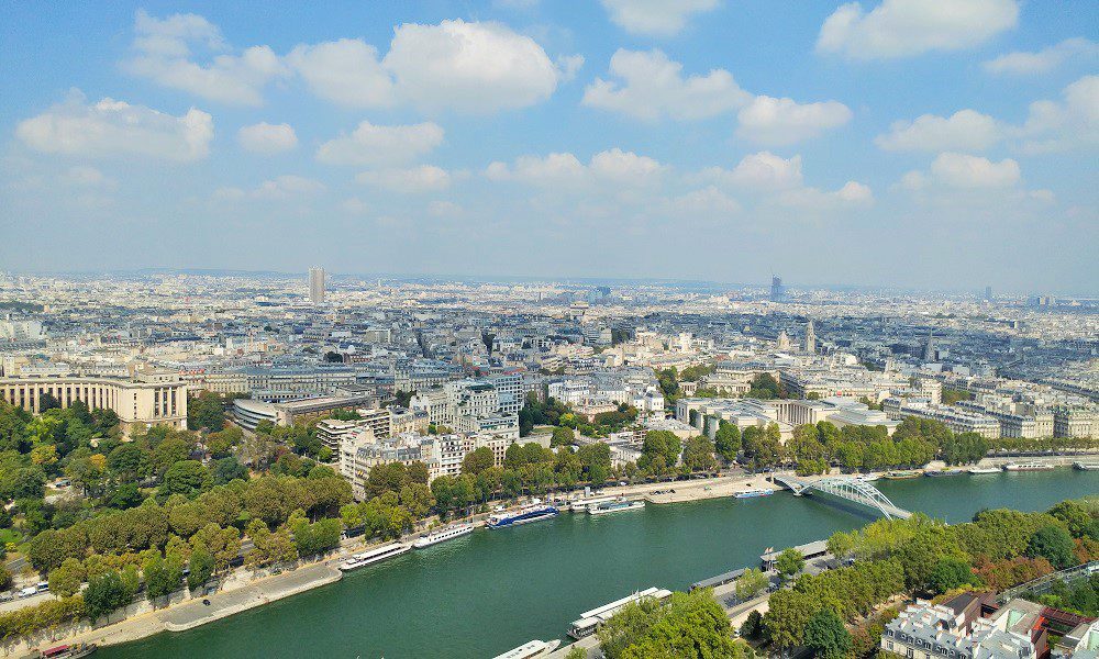 The view from the top of the Eiffel tower in Paris