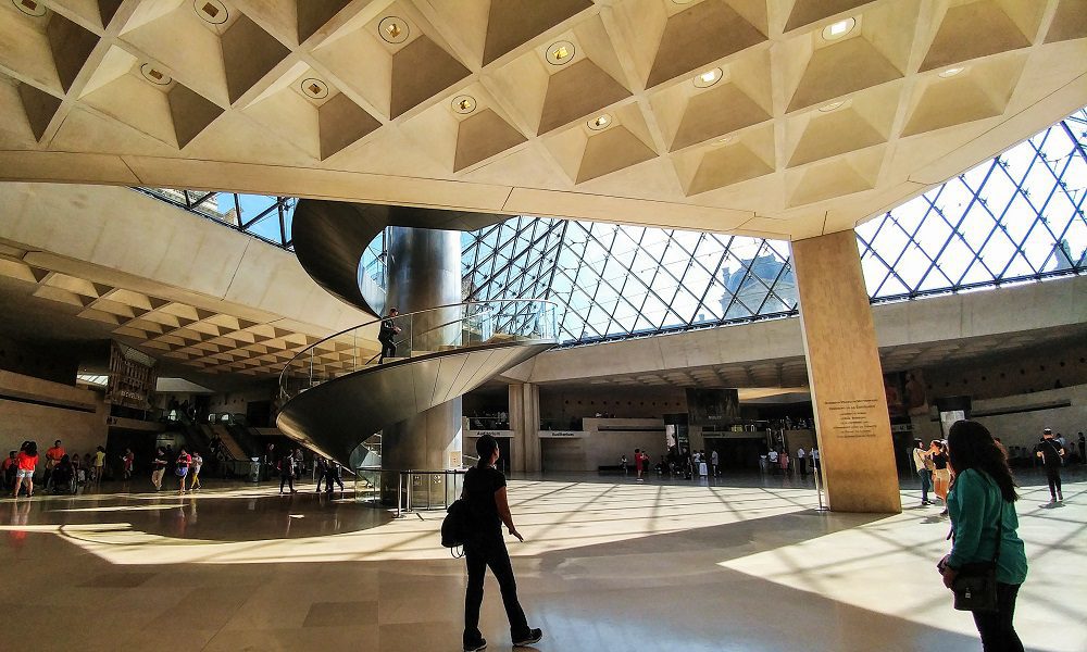 The main lobby of the Louvre in Paris