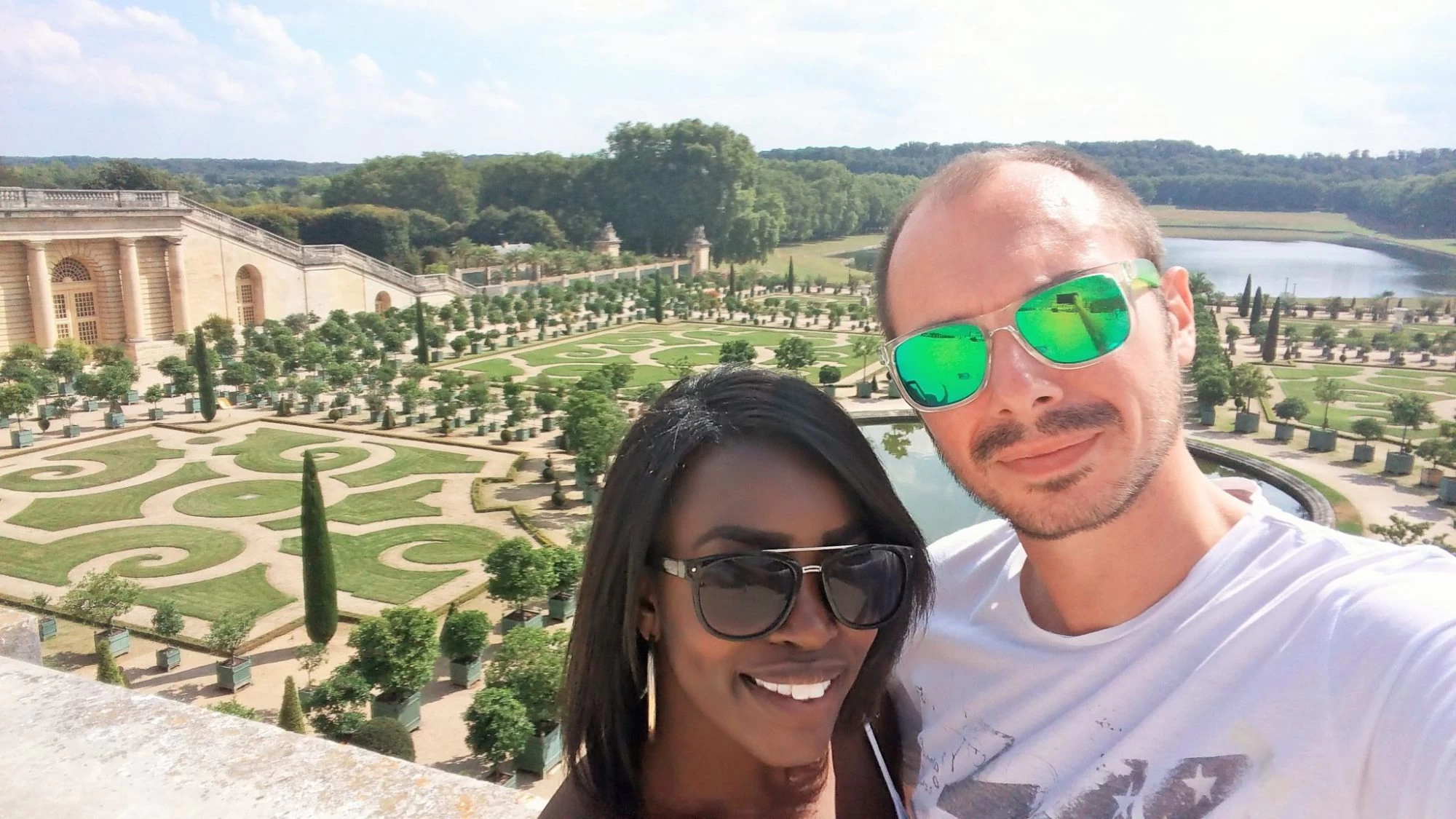 Yann and Shylo at The gardens of Versailles
