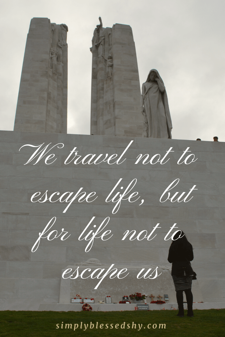 We travel not to escape life, but for life not to escape us