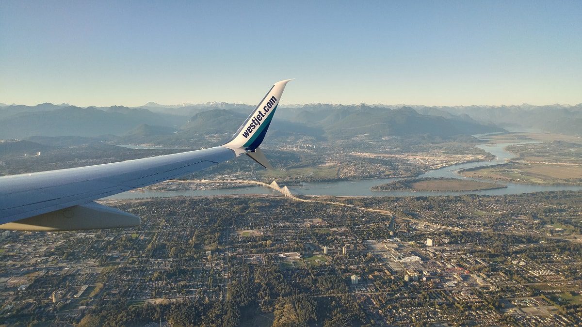 flying over Vancouver