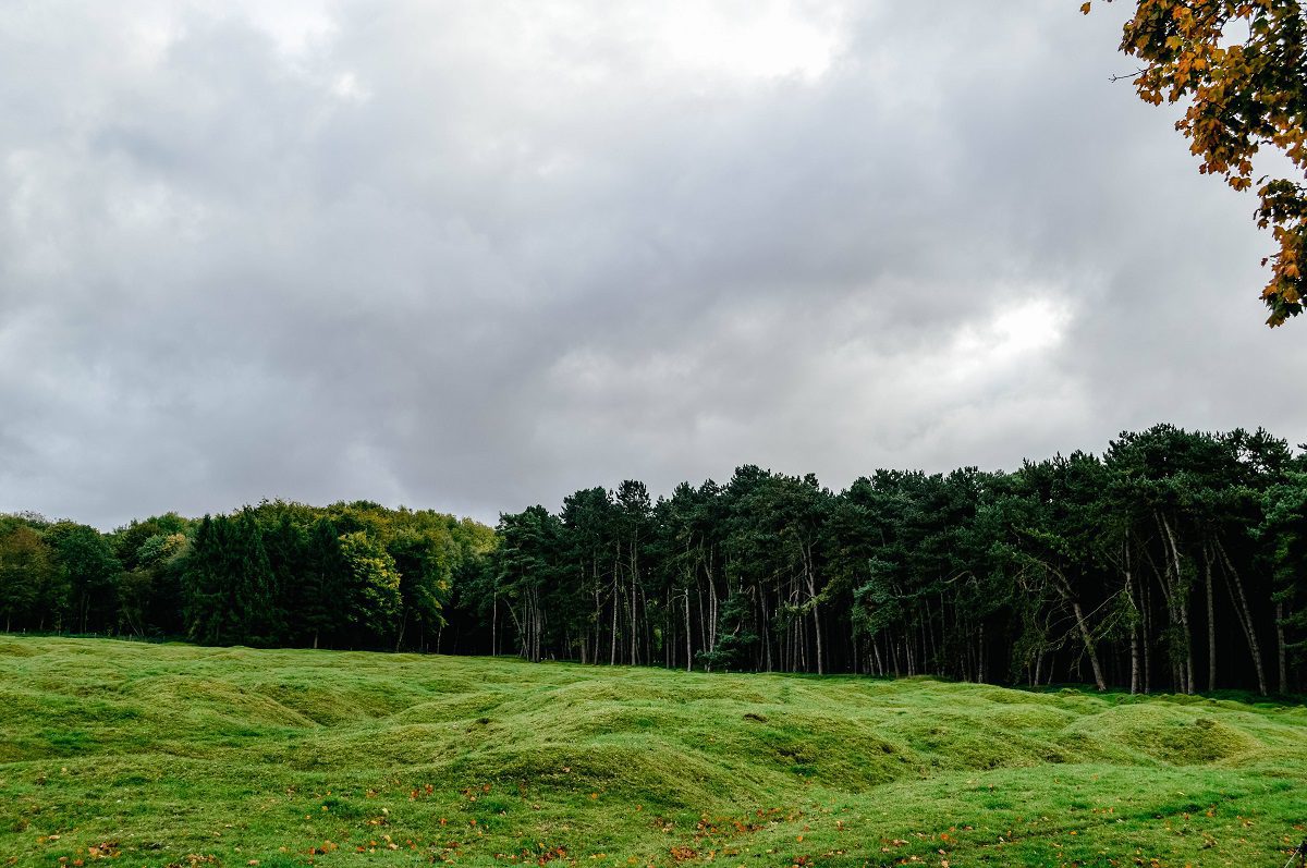 the landscape at Vimy Ridge Canadian memorial in France