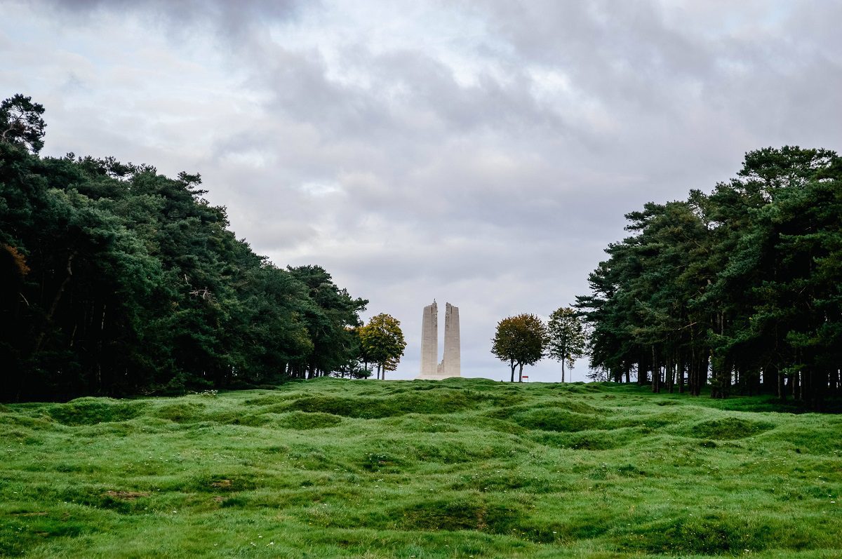 The land around Vimy Ridge Canadian memorial in France