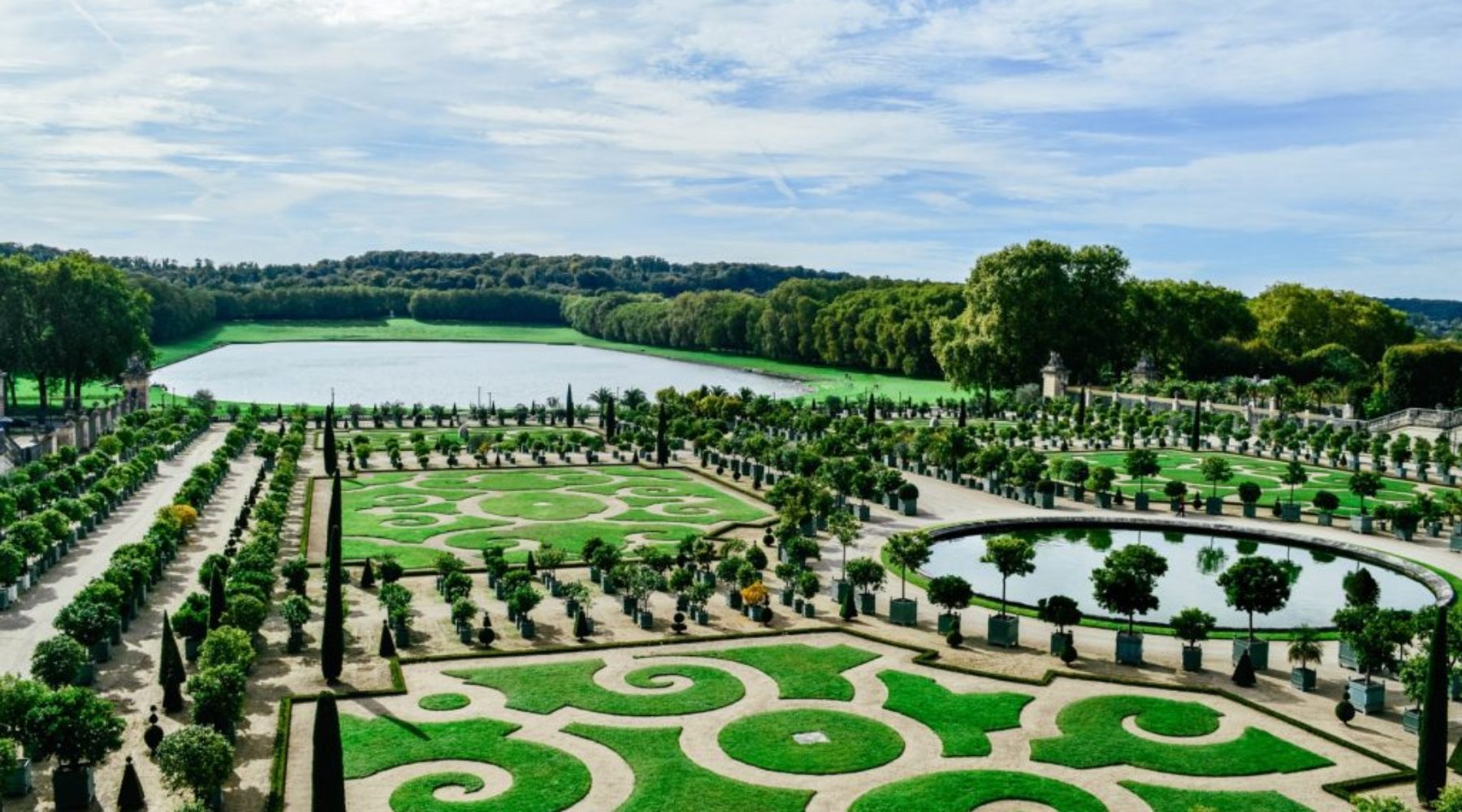 Garden of Versailles in the fall
