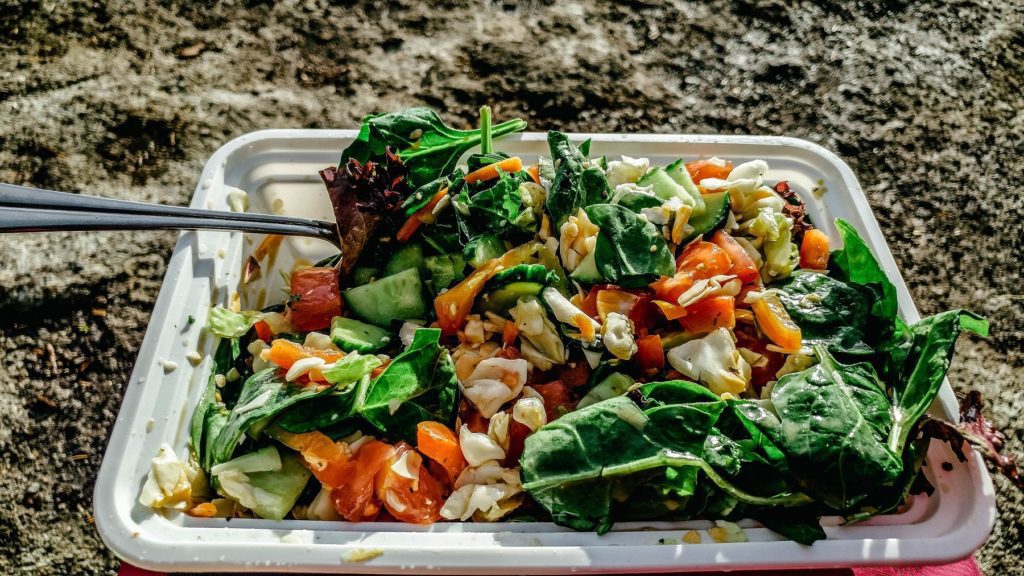 Salad for lunch with an amazing view over howe sound