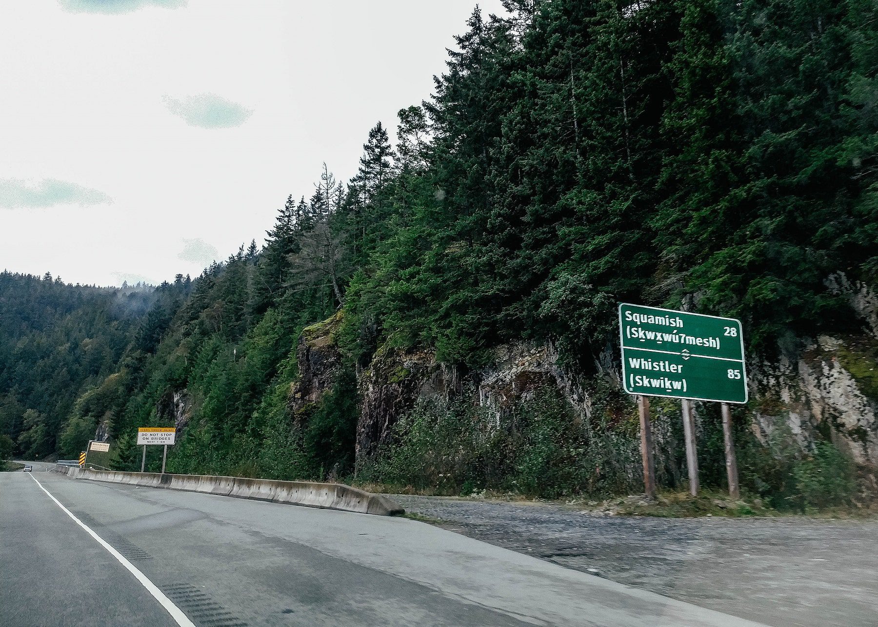 Entering the sea to sky highway heading to the Tunnel Bluffs trail