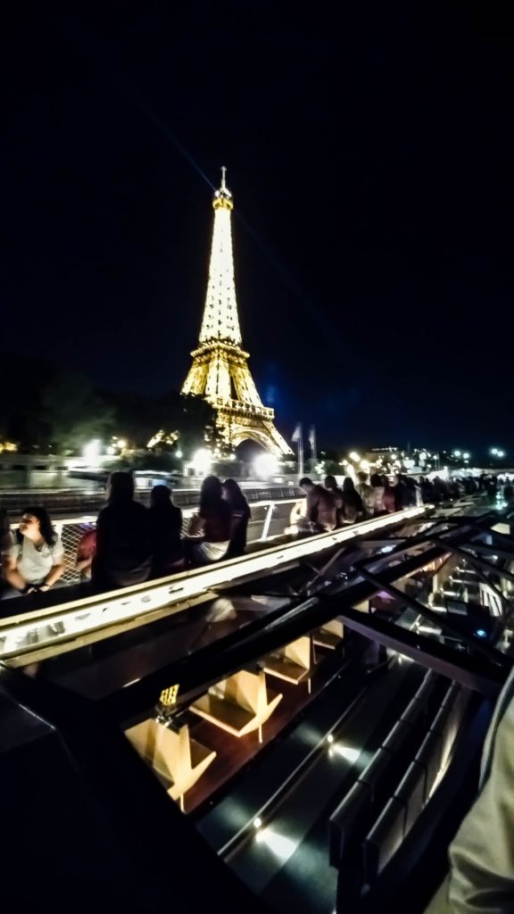Cruising around on the seine river in Paris at night