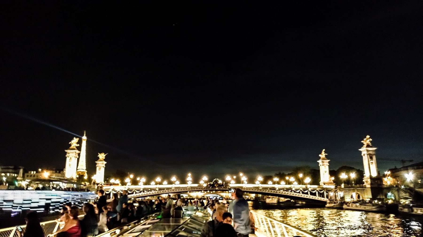 Cruising around on the seine river in Paris at night