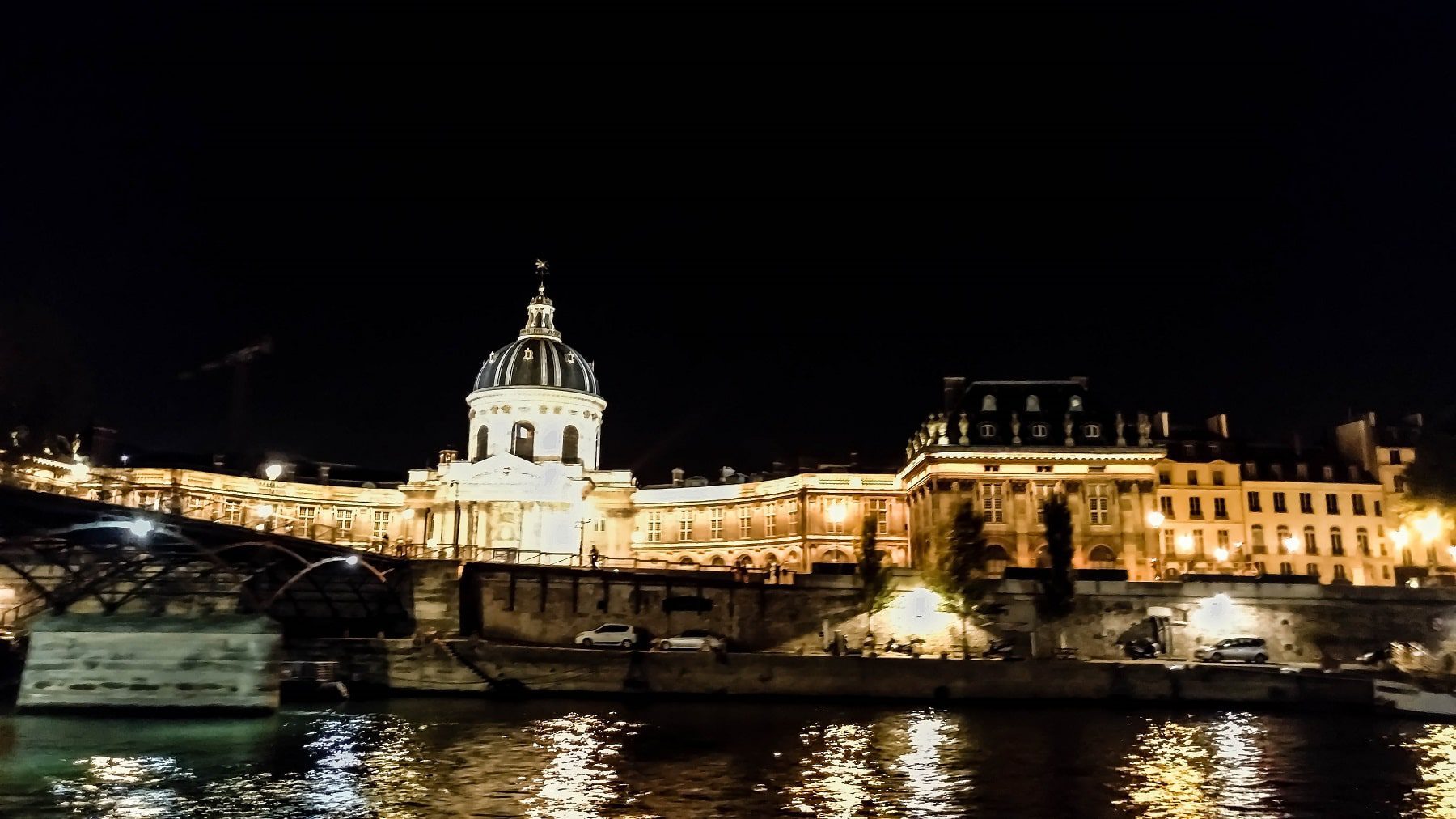 Cruising around on the seine river in Paris at night