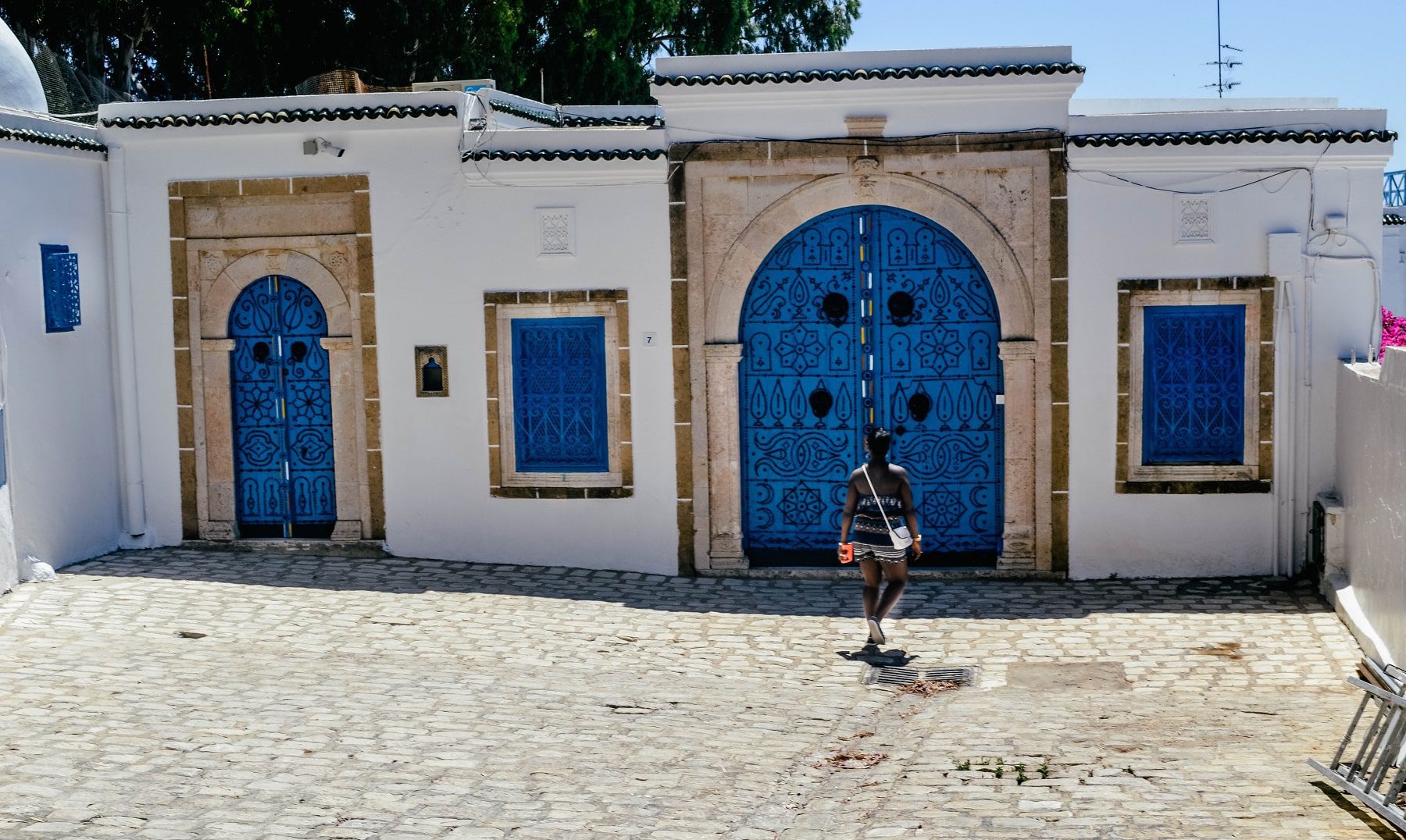 The doors are big and beautiful with intricate designs in Sidi Bou Said