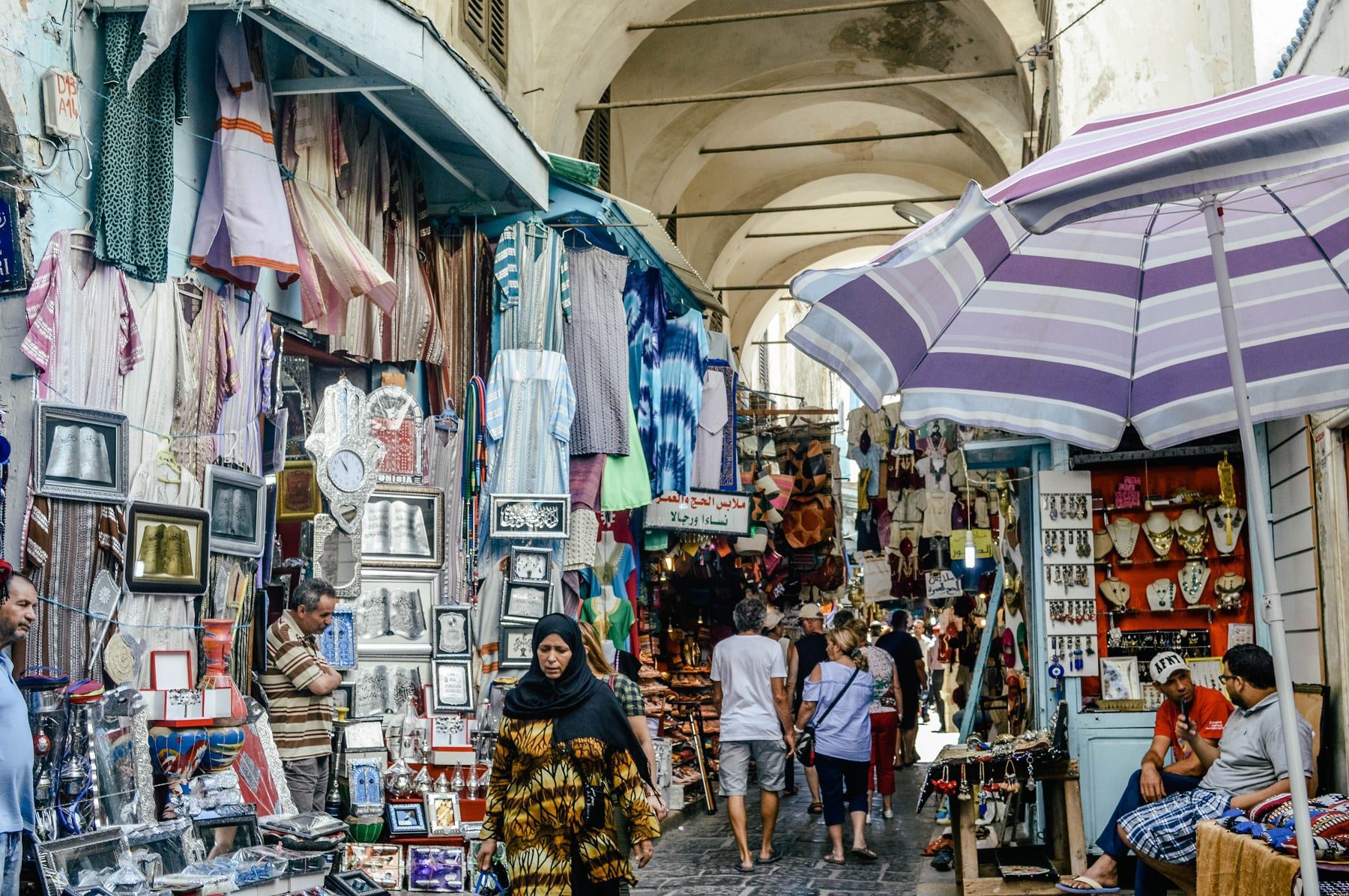 Shopping at the market in Tunis