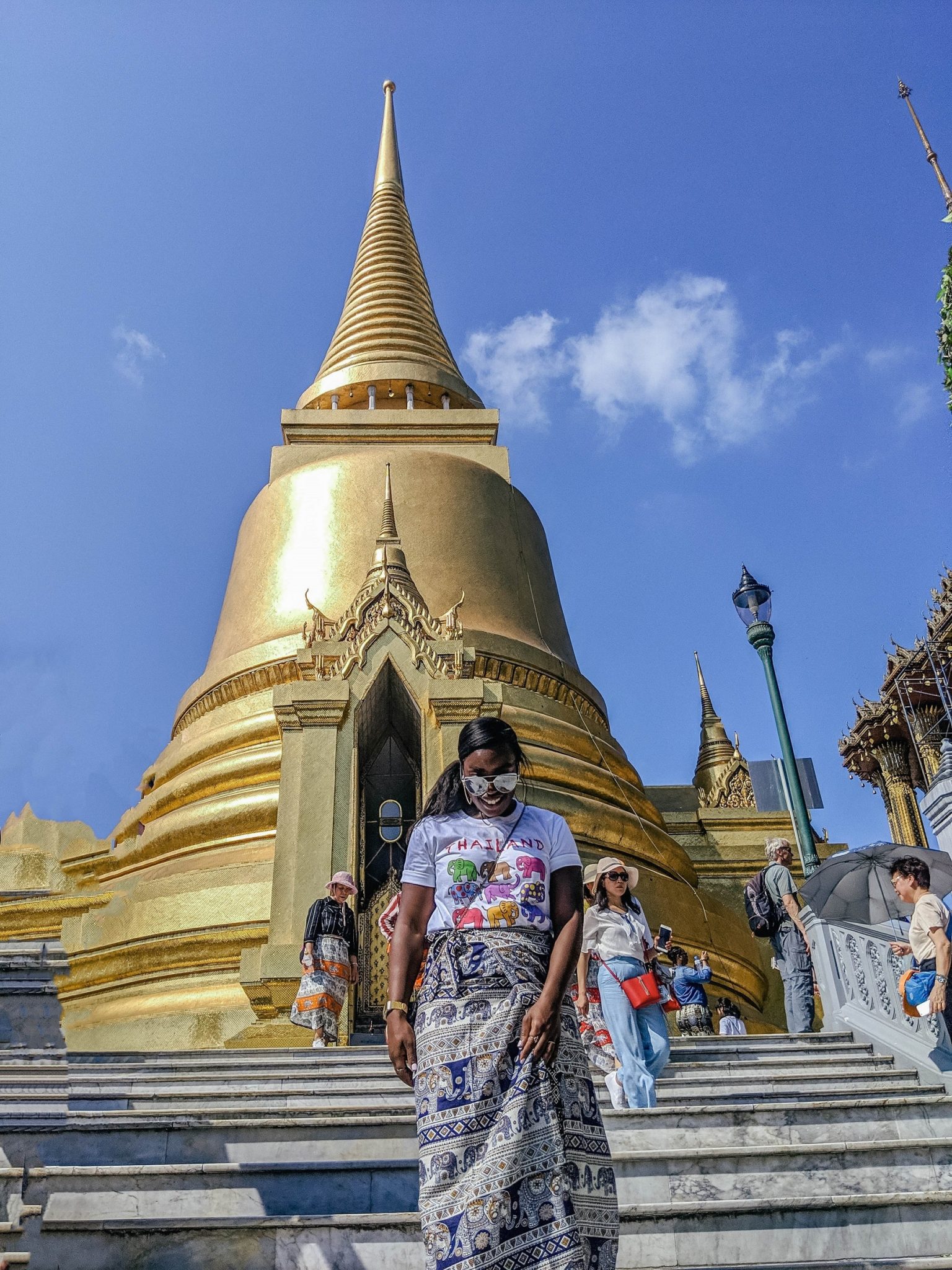 When I didn't dress appropriately to tour the temple in Bangkok and I had to purchase a shirt and a sarong to hide my shame