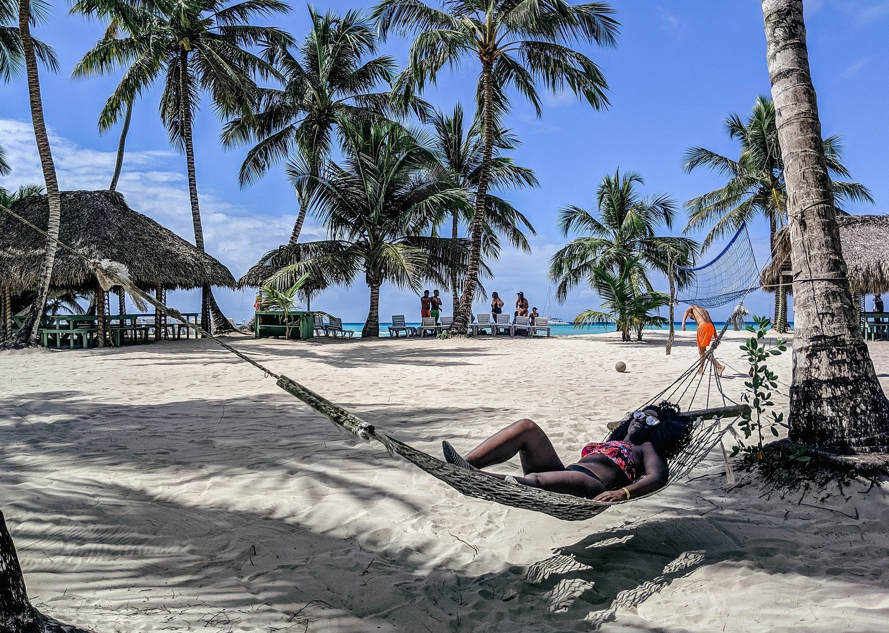 Lounging on the beach on Saona Island totally unaware of the horrible vertigo I'm about to experience