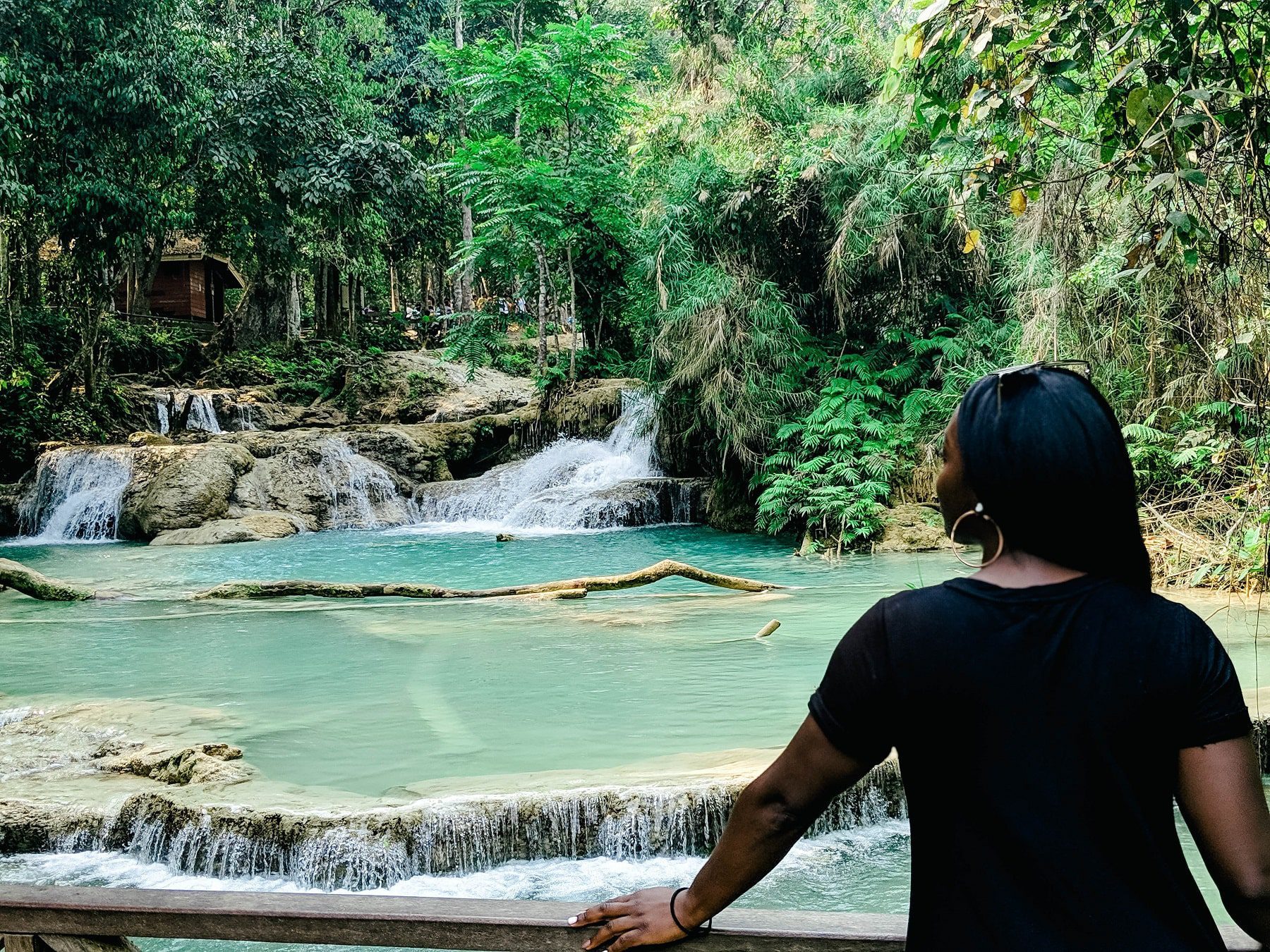 Looking over the beautiful falls in Laos