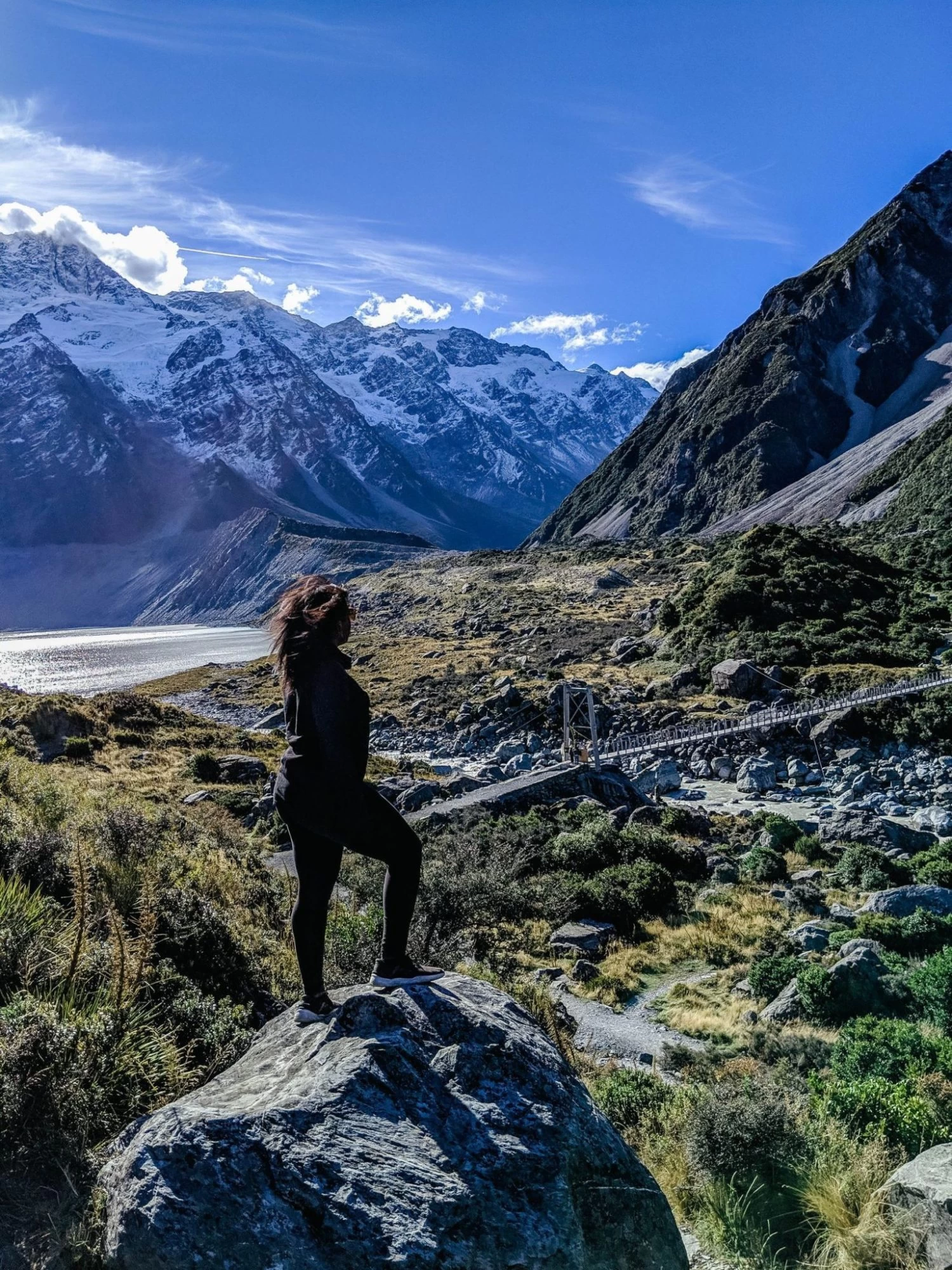 Taking in the full view of Mount Cook in New Zealand