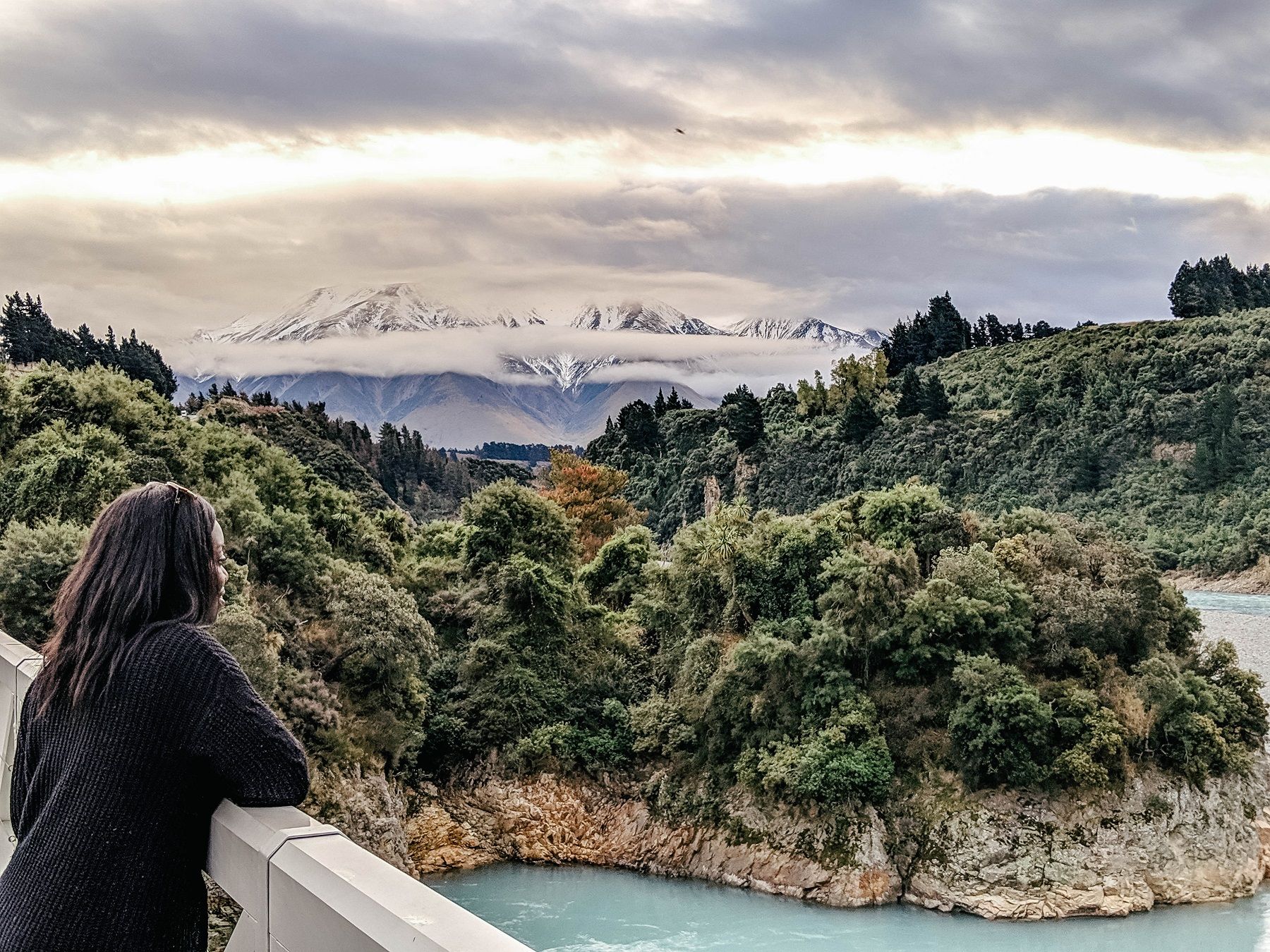 Taking in the beautiful mountains in New Zealand