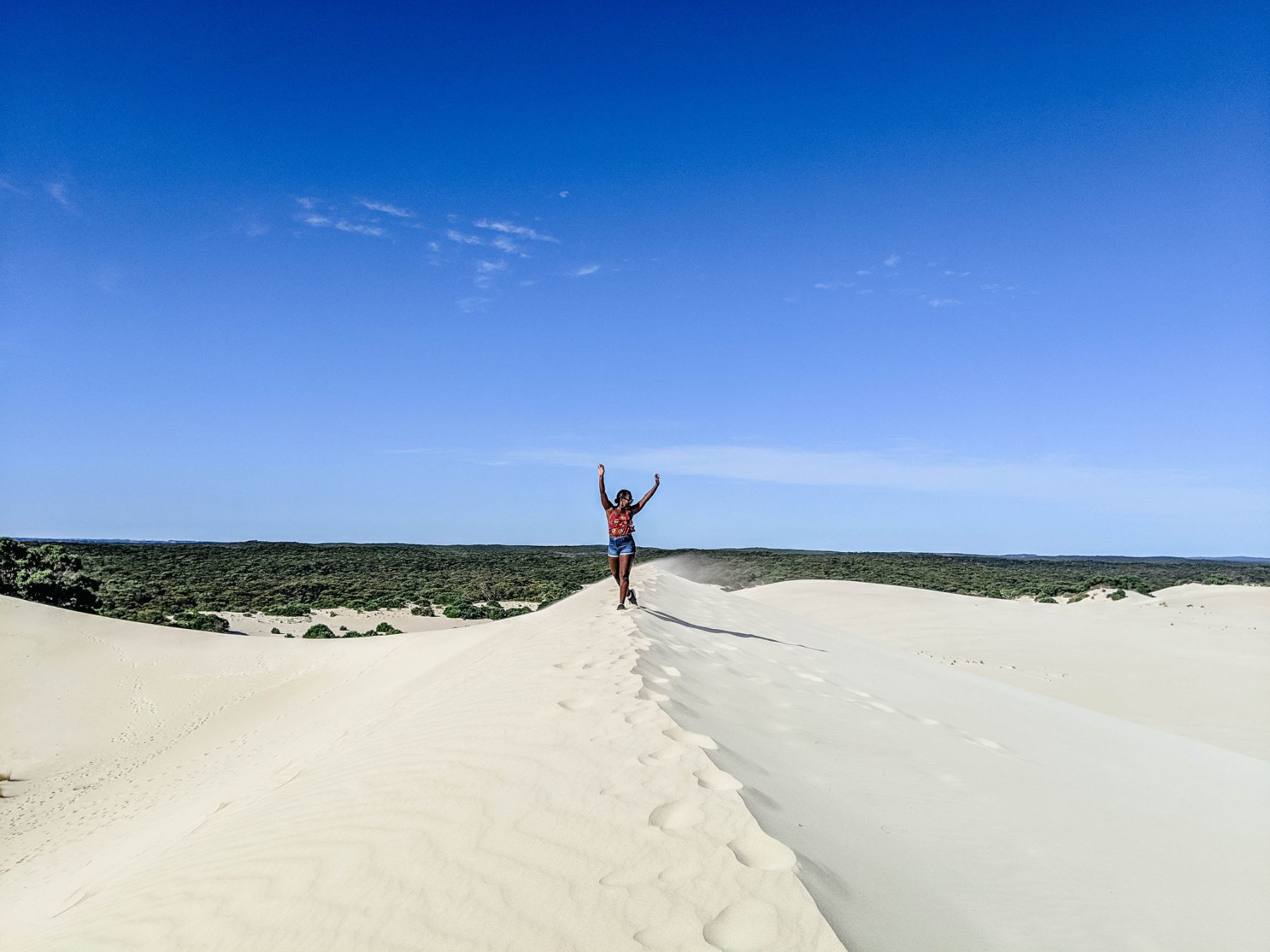 On top of the sand dunes in Little Sahara on Kangaroo Island
