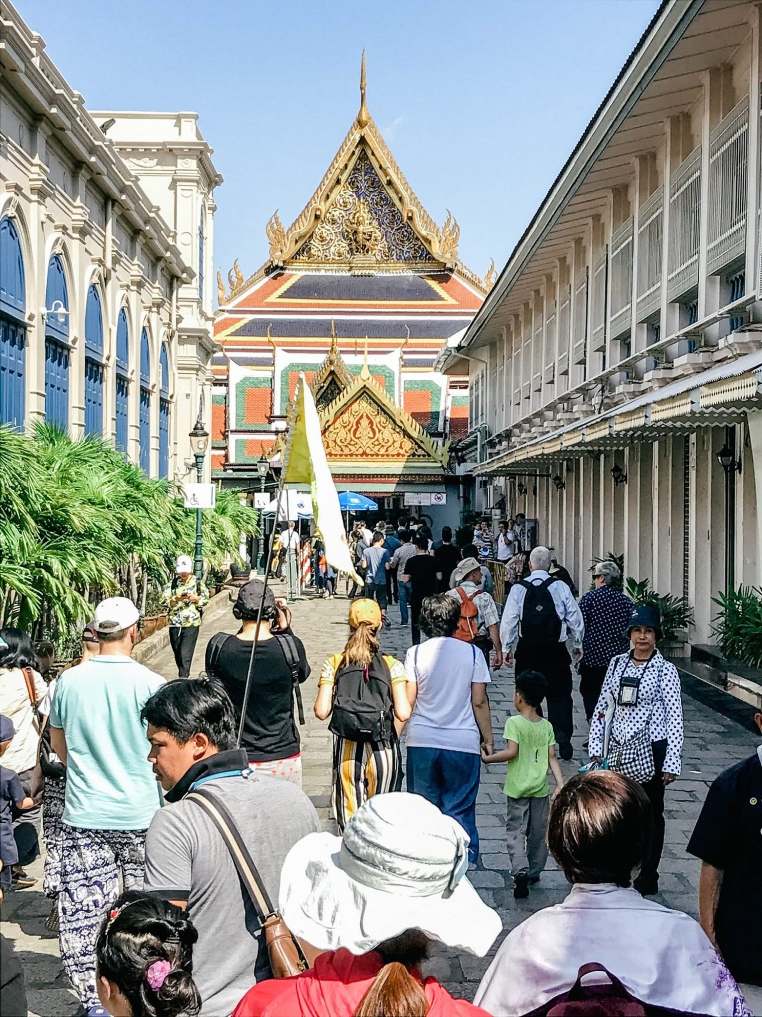The entrance to a temple in Bangkok and our first activity in Thailand