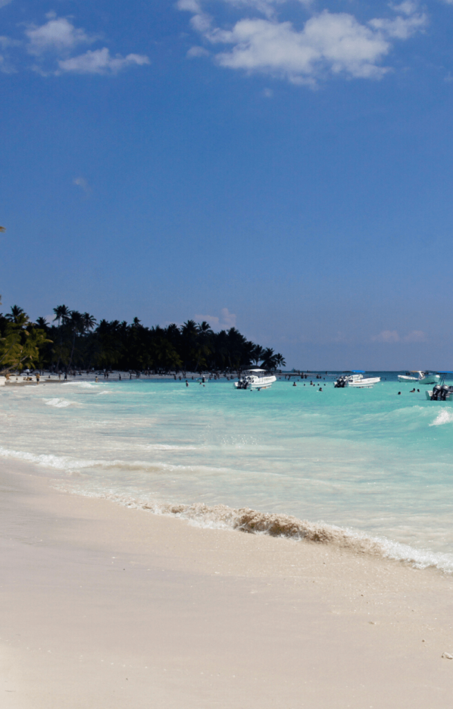 White sandy beach on Saona Island