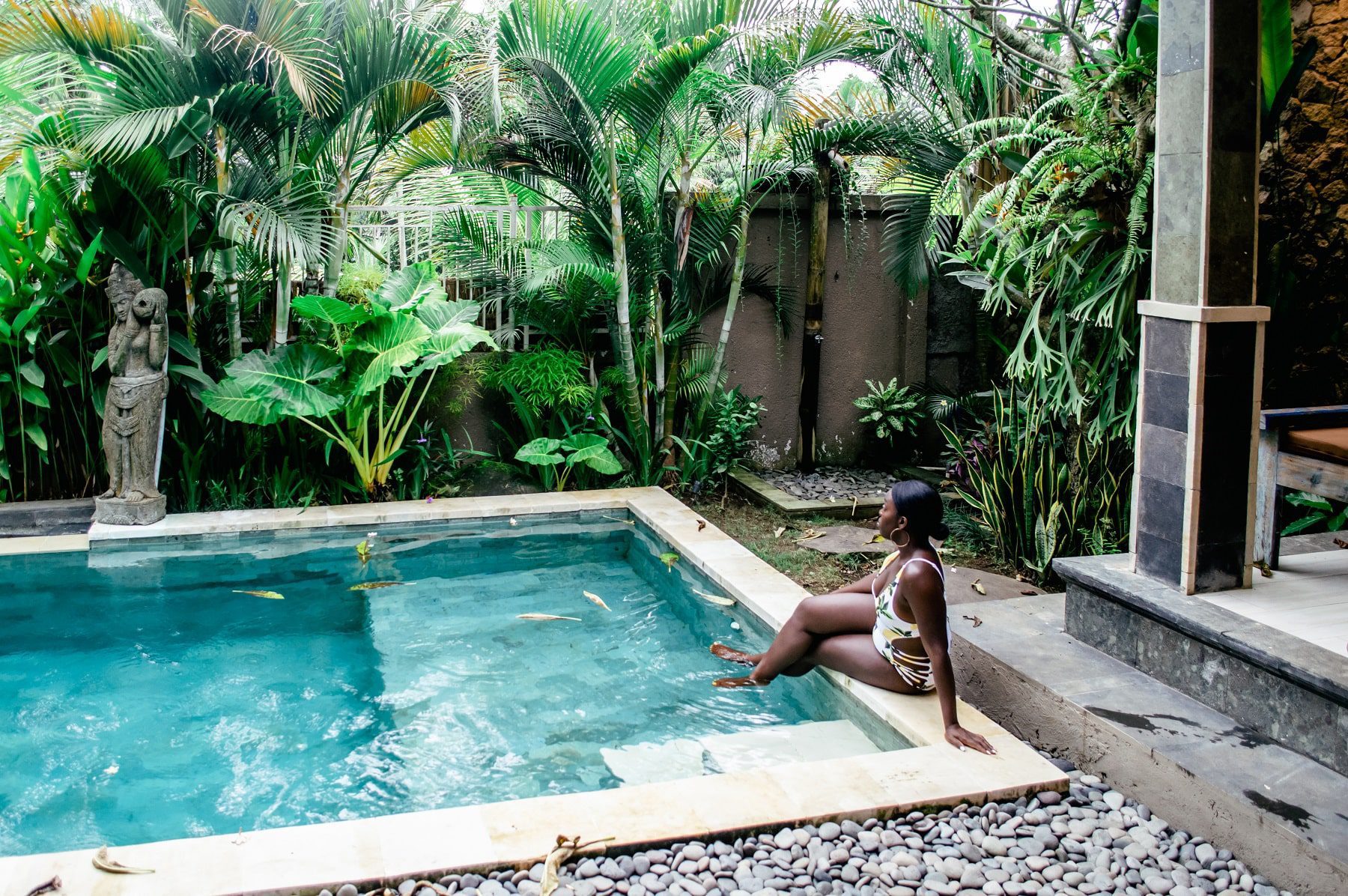 Shylo by the pool at the beautiful Villa In Ubud Bali