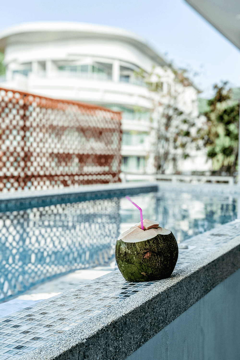 A coconut and the private pool in Phuket