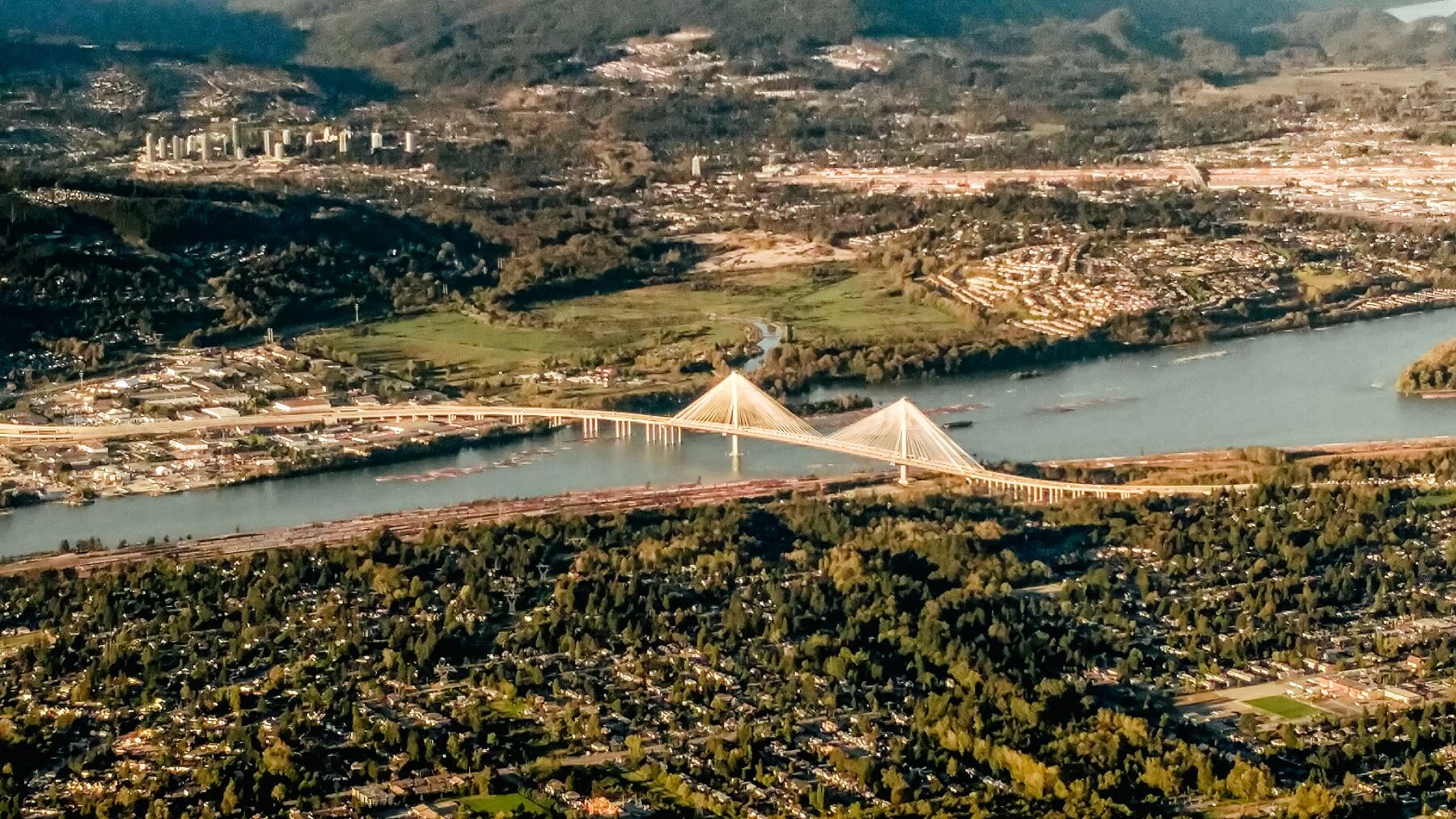 A view of Vancouver from the airplane
