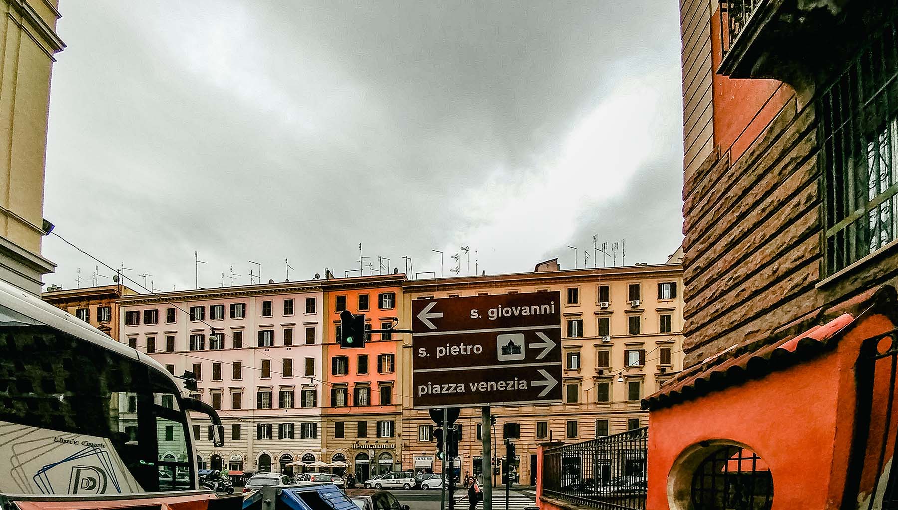The view outside Manzoni station in Rome